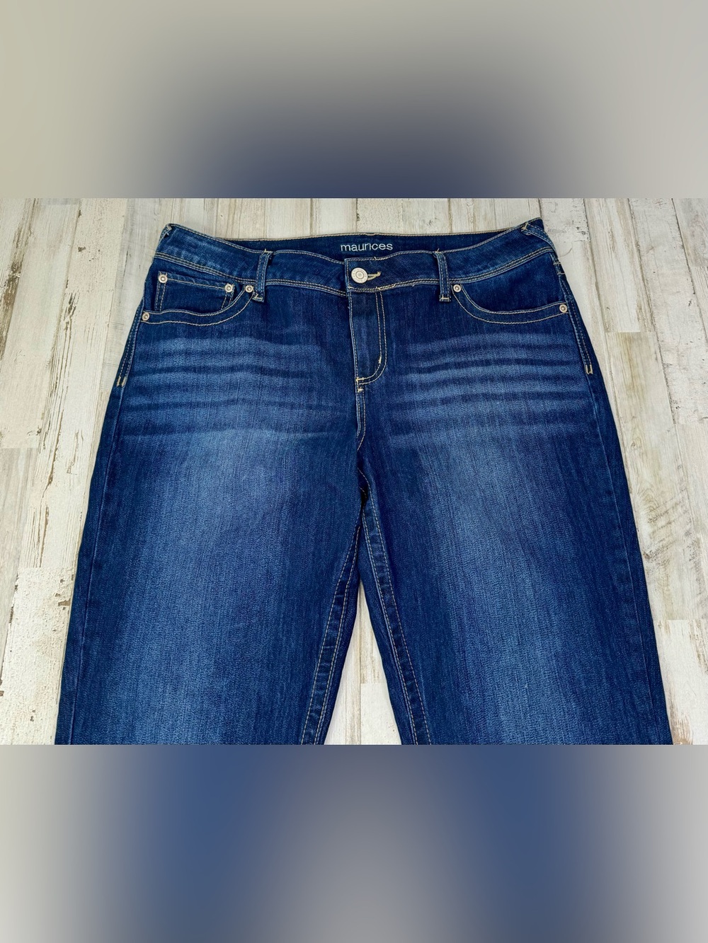 Maurices Jeans Womens 16S (36x31) Blue High Rise Straight Leg Stretch Denim - Picture 2 of 11